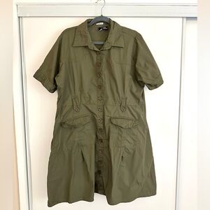 Chesley Olive Women’s Utility s/s Dress Sz 2X